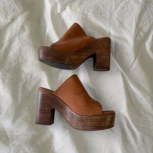 Brown Platform Mules